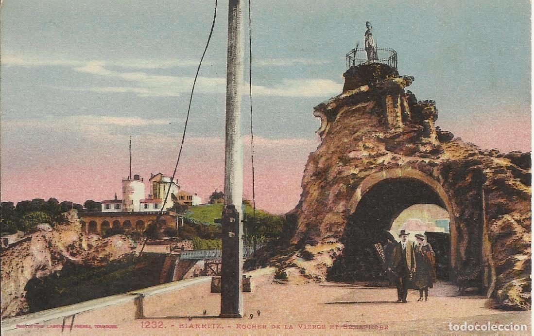 Postales: Postal Biarritz. 1232. Rocher de la Vierge. Postal Francia. Sin escribir. 9x14 cm. Principios s. XX.