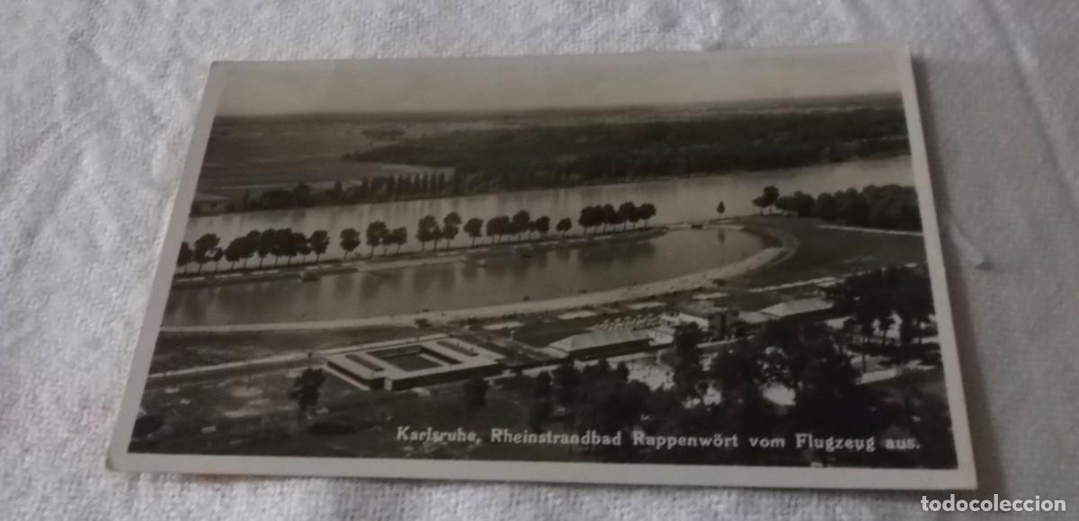 Postales: postal de alemania Karlsruben Rheinstrandbad Rappenwort vom Flugzeug