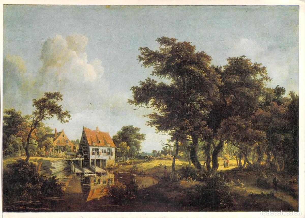 Postales: Postal Art&iacute;stica Les Moulins de Meindert Hobbema - Petit Palais