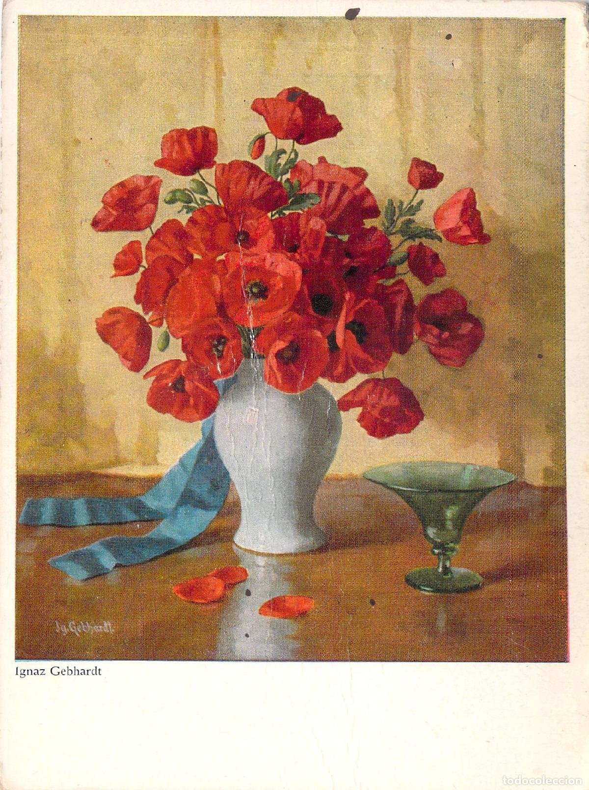 Postales: Postal de Arte Naturaleza Muerta Amapolas Rojas Ignaz Gebhardt