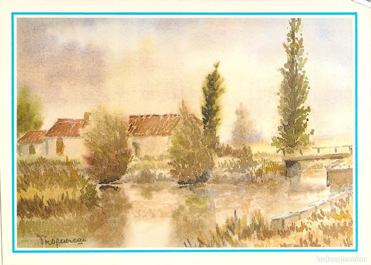 Postales: Postal Paisaje Acuarela del Marais Poitevin Francia