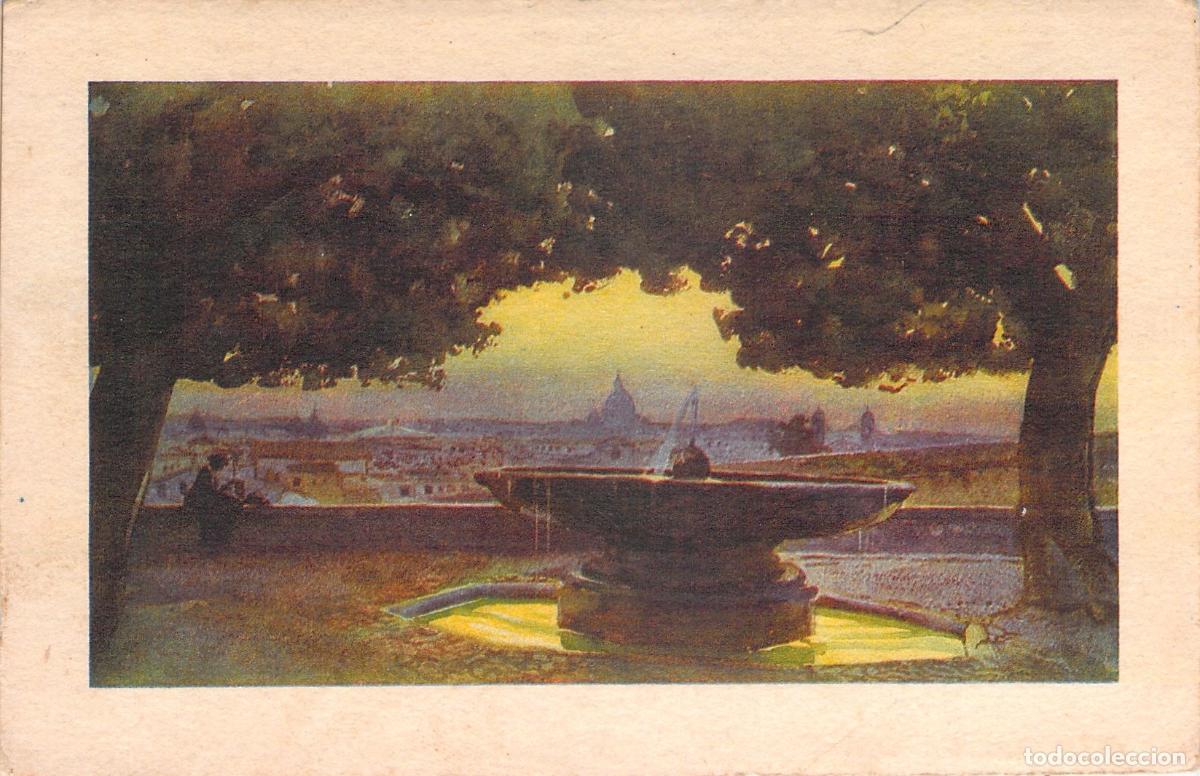 Postales: Tarjeta Postal Roma Vista desde la Academia de Francia con Fuente