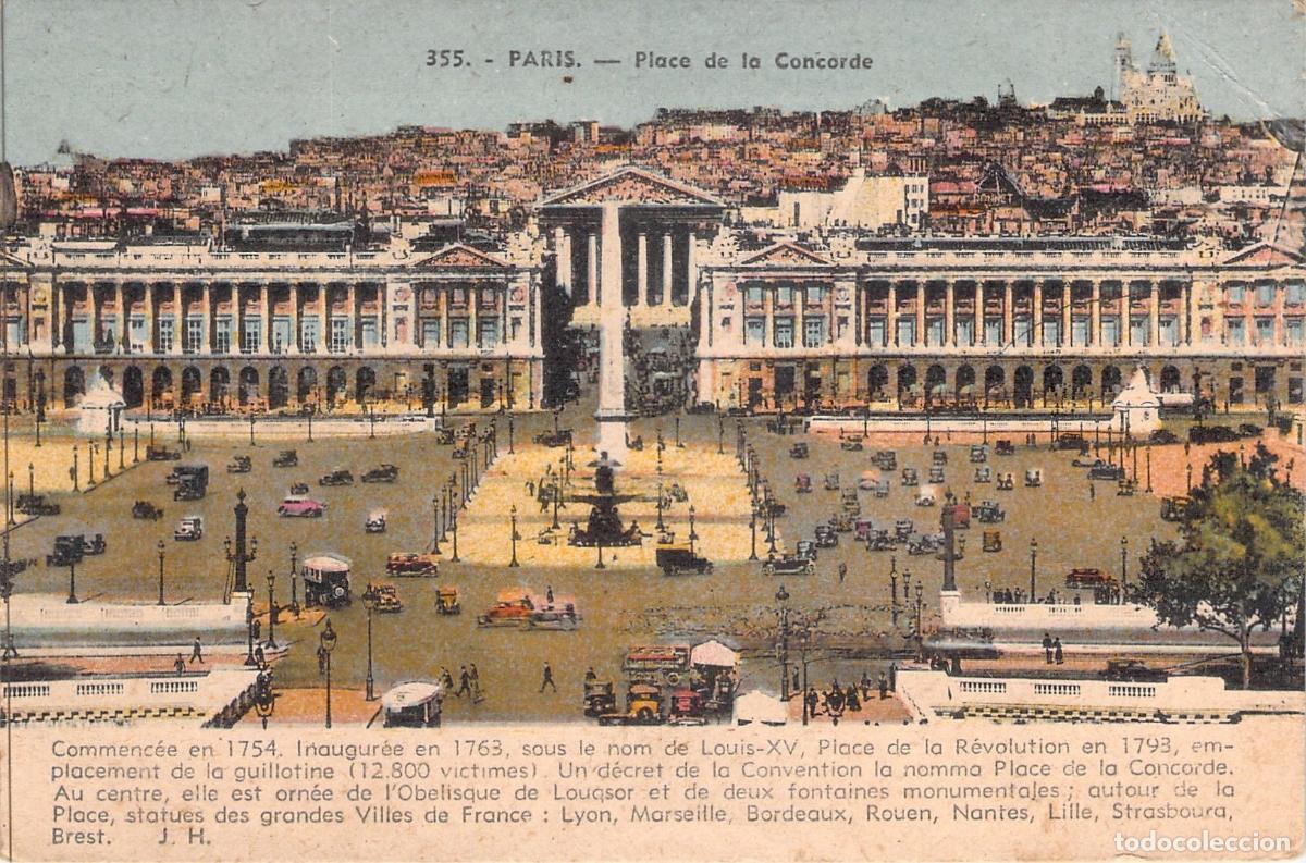 Postcards: Postal de la Place de la Concorde en Par&iacute;s Francia