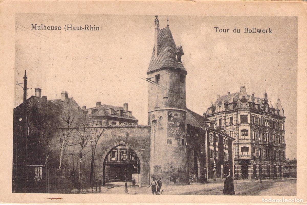 Postales: Postal de la Torre del Bollwerk en Mulhouse, Francia