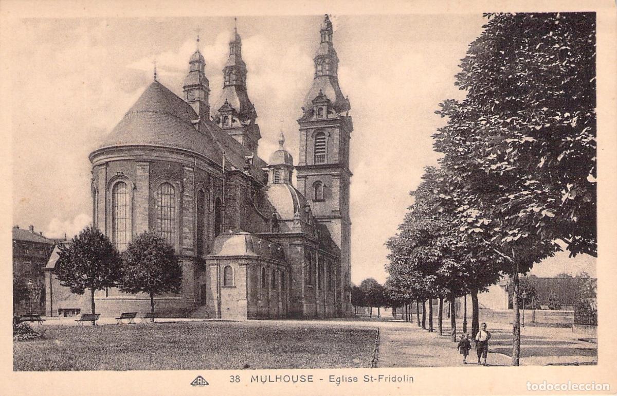 Postales: Postal de Mulhouse Francia Iglesia de San Fridolin