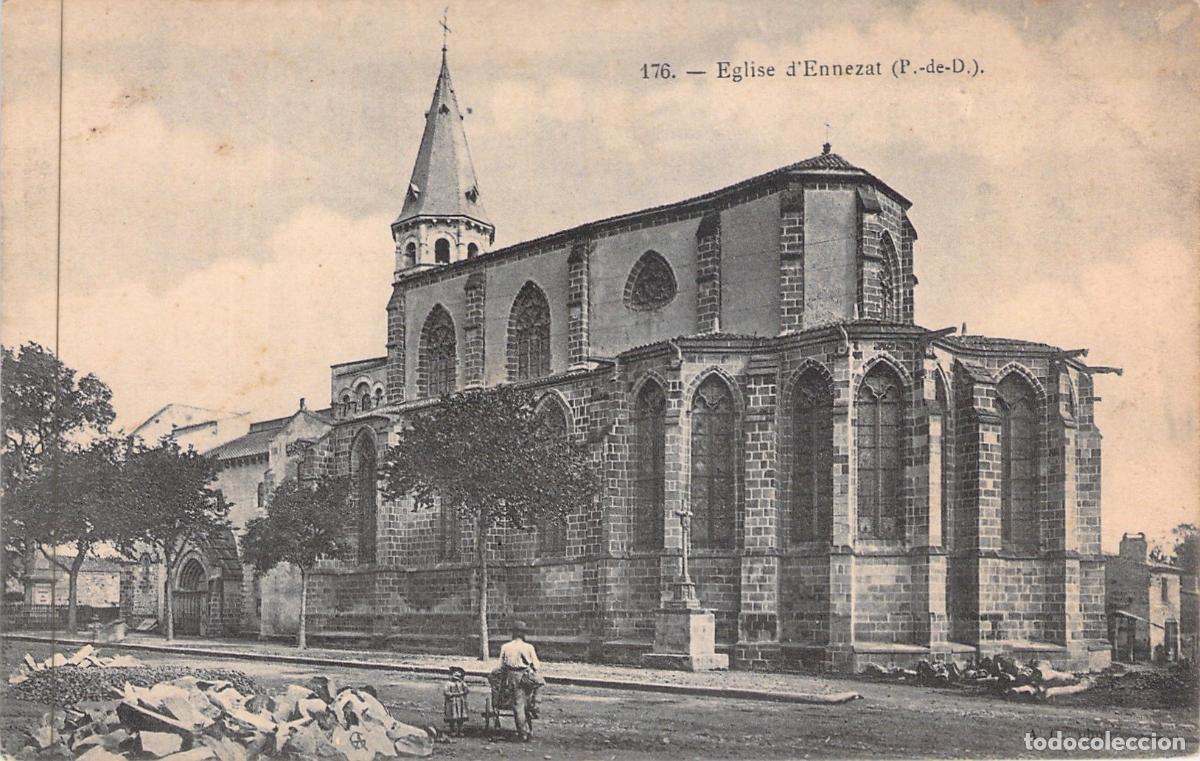 Postales: Postal de la Iglesia de Ennezat en Puy-de-D&ocirc;me, Francia