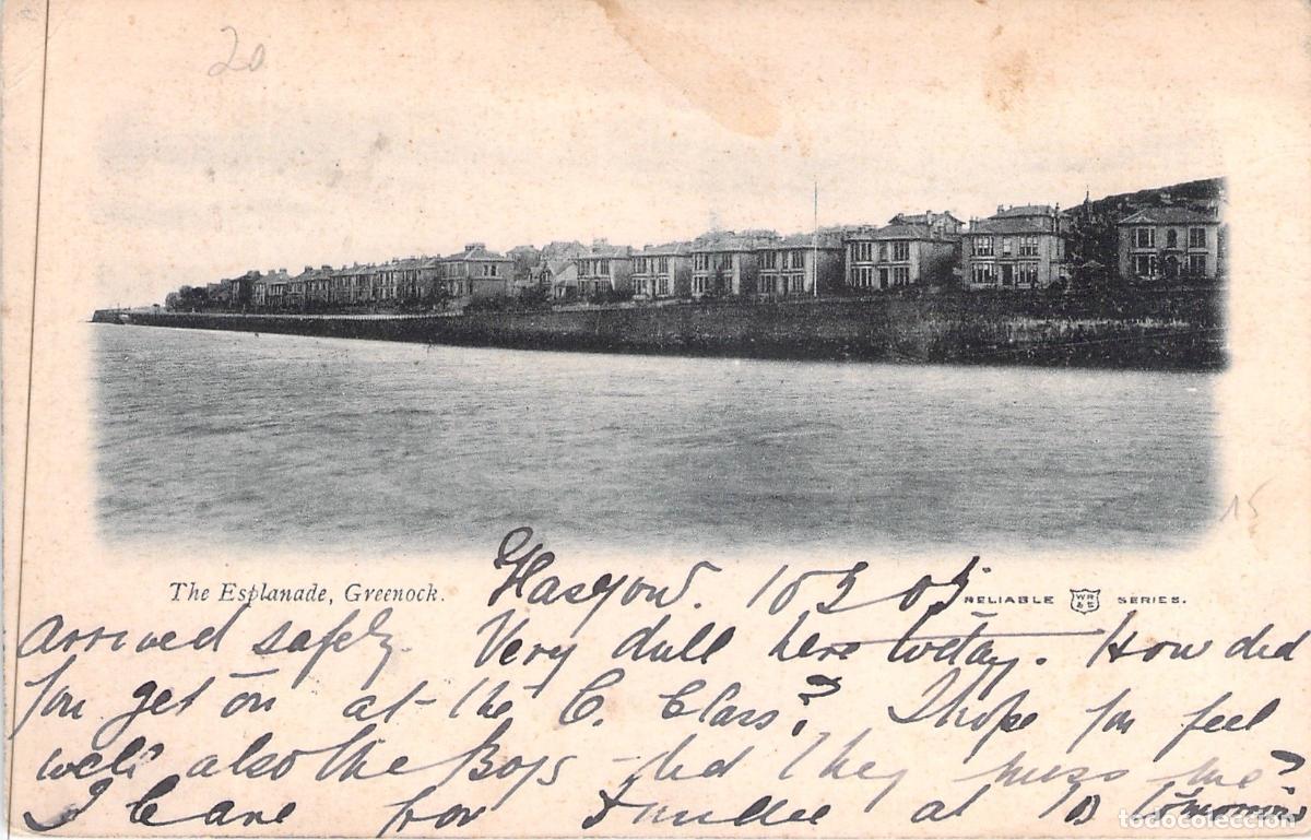 Postkarten: Postal de The Esplanade en Greenock, Escocia