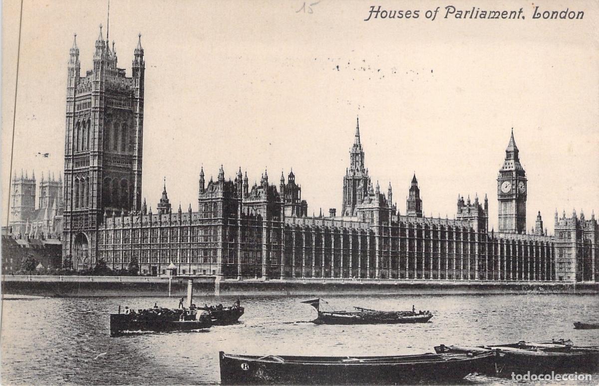 Postkarten: Postal de las Casas del Parlamento y Big Ben en Londres