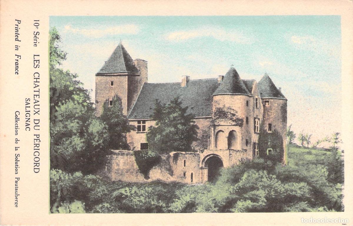 Postkarten: Postal Castillo de Salignac, Dordo&ntilde;a, Los Castillos del P&eacute;rigord, Francia