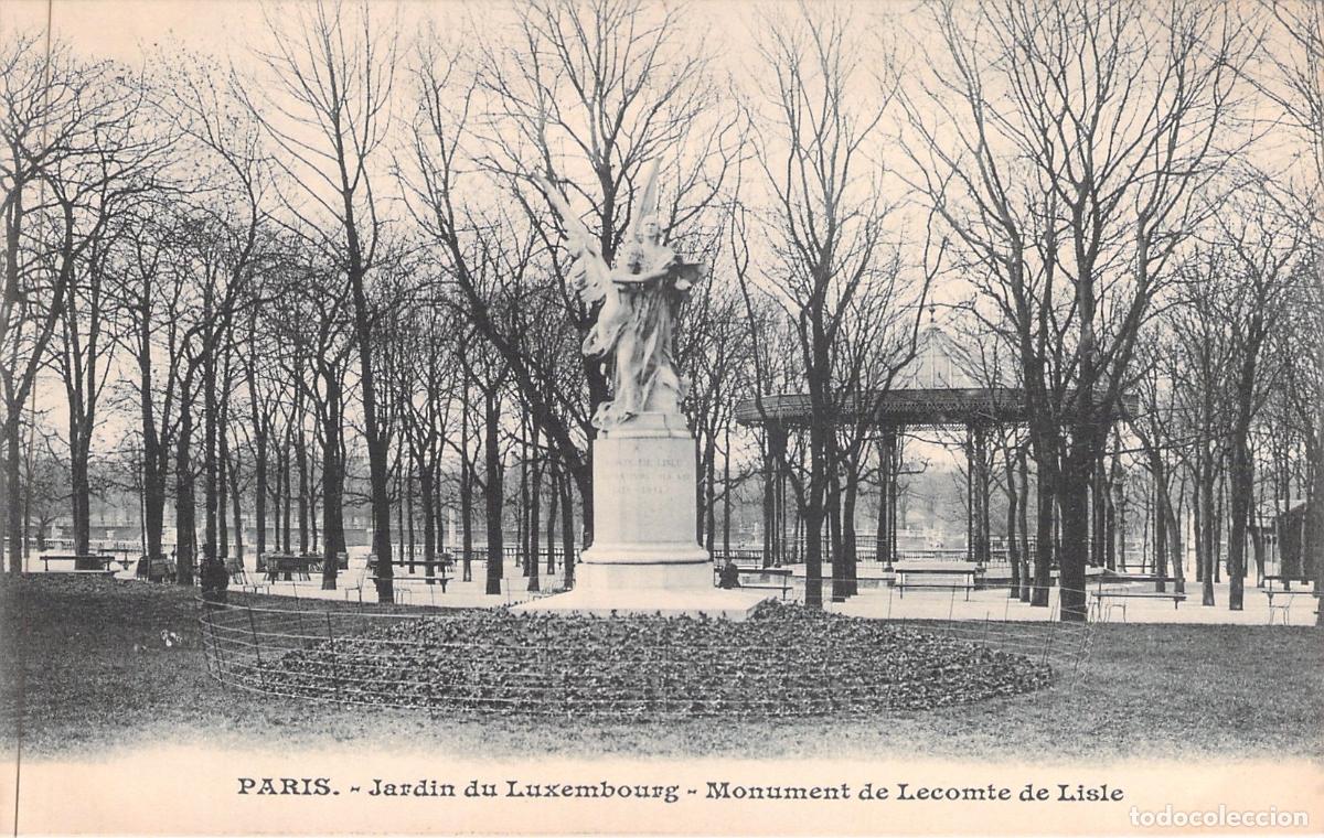 Postkarten: Postal de Par&iacute;s: Jard&iacute;n de Luxemburgo y Monumento a Lecomte de Lisle
