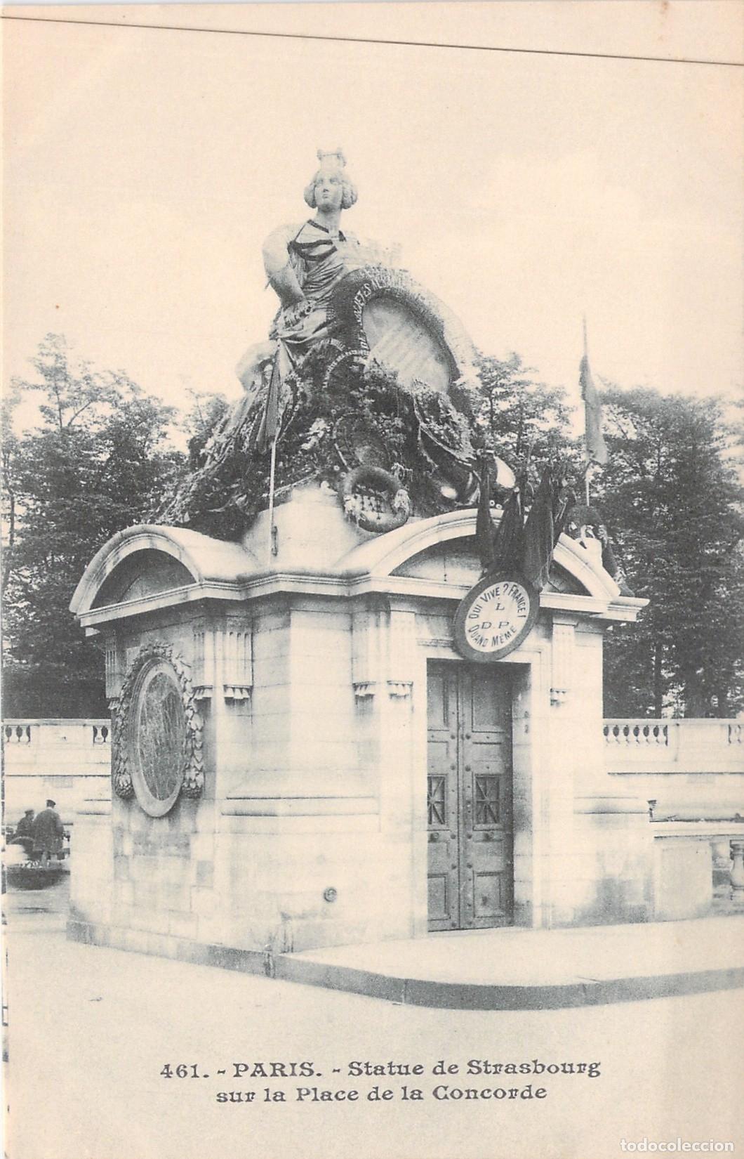 Postkarten: Tarjeta Postal Estatua de Estrasburgo en la Plaza de la Concordia, Par&iacute;s