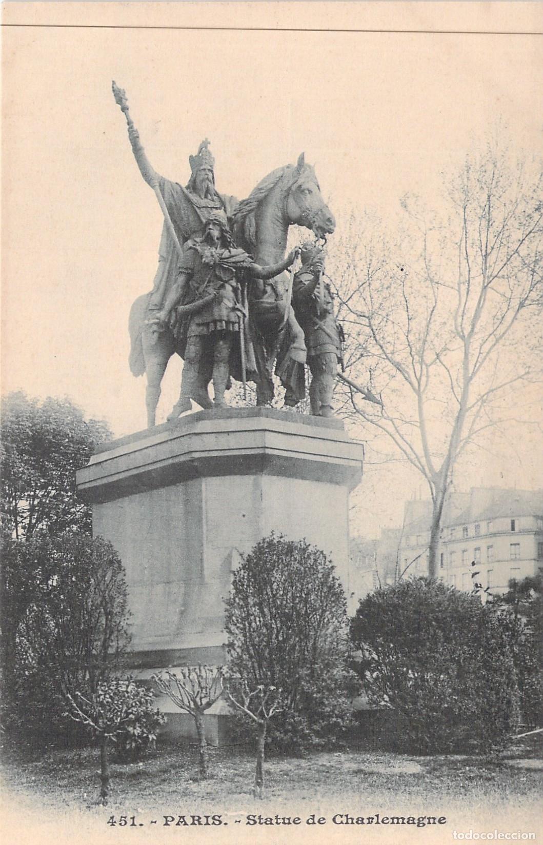 Postkarten: Postal de la Estatua de Carlomagno en Par&iacute;s, Francia