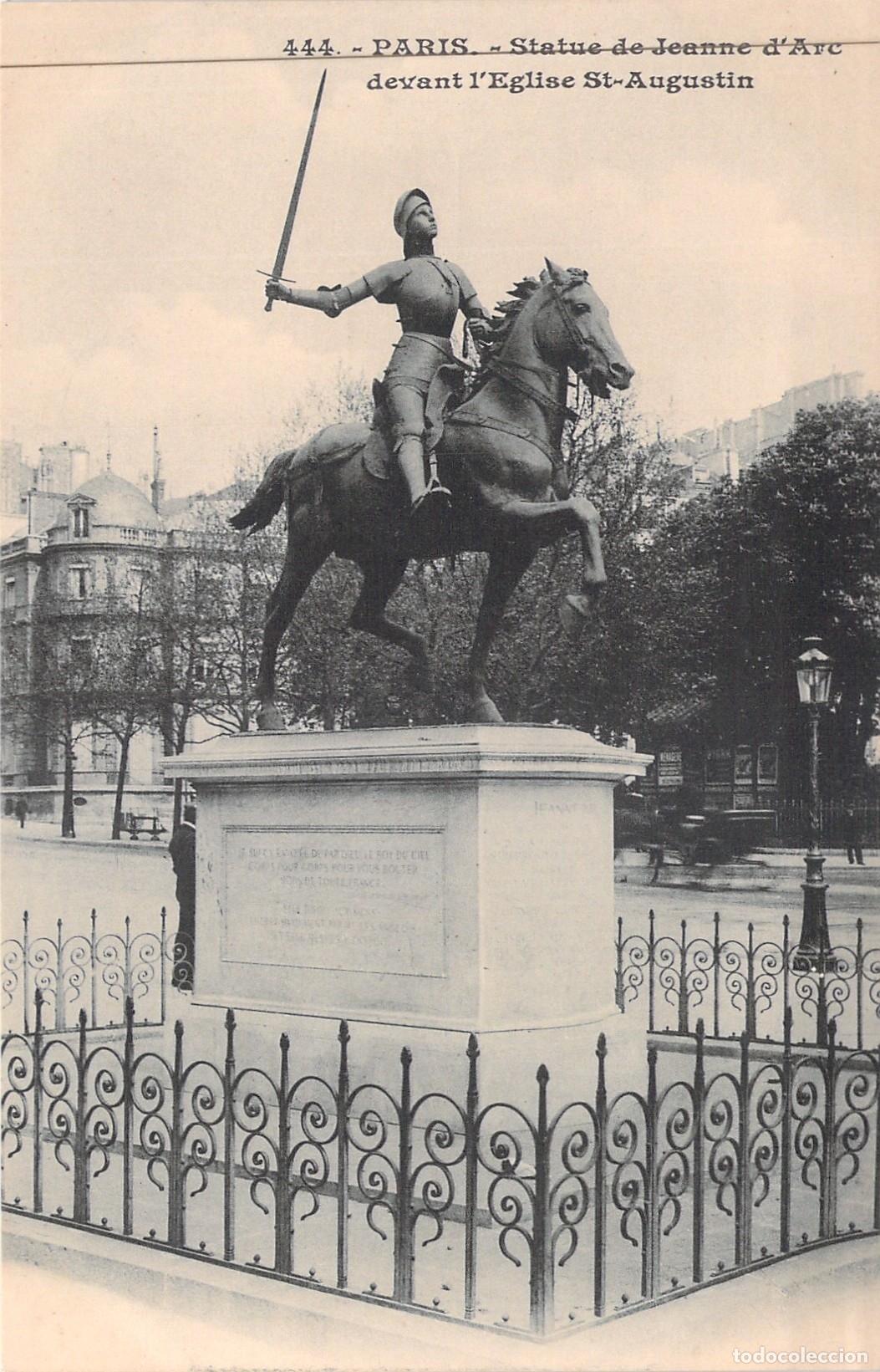 Postales: Postal de la Estatua de Juana de Arco en Par&iacute;s