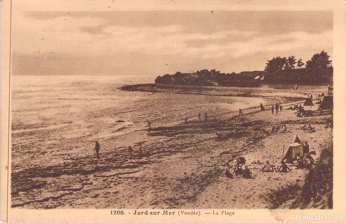 Postales: Postal de la Playa de Jard-sur-Mer en Vend&eacute;e, Francia