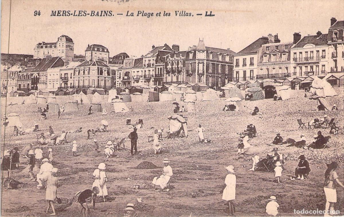 Postales: Postal de la Playa y Villas de Mers-les-Bains, Francia