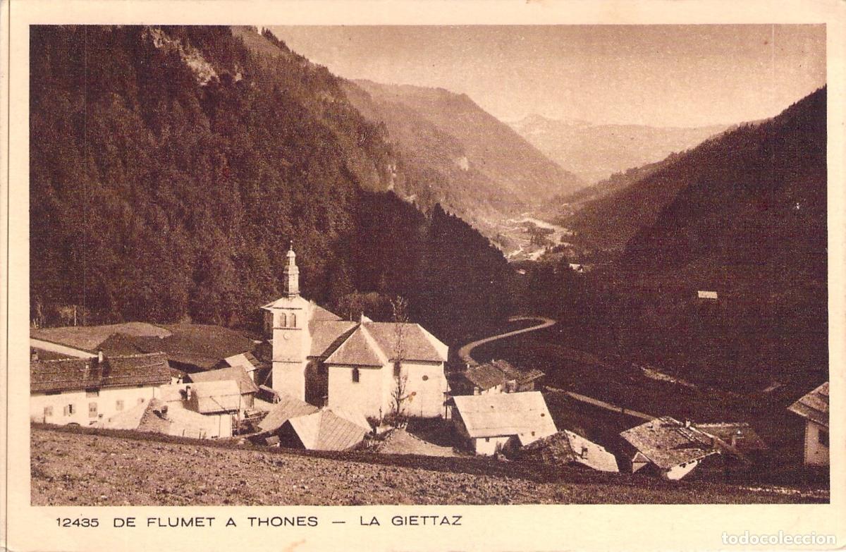 Postales: Postal de La Giettaz, Saboya: Paisaje de Pueblo y Monta&ntilde;as en Francia