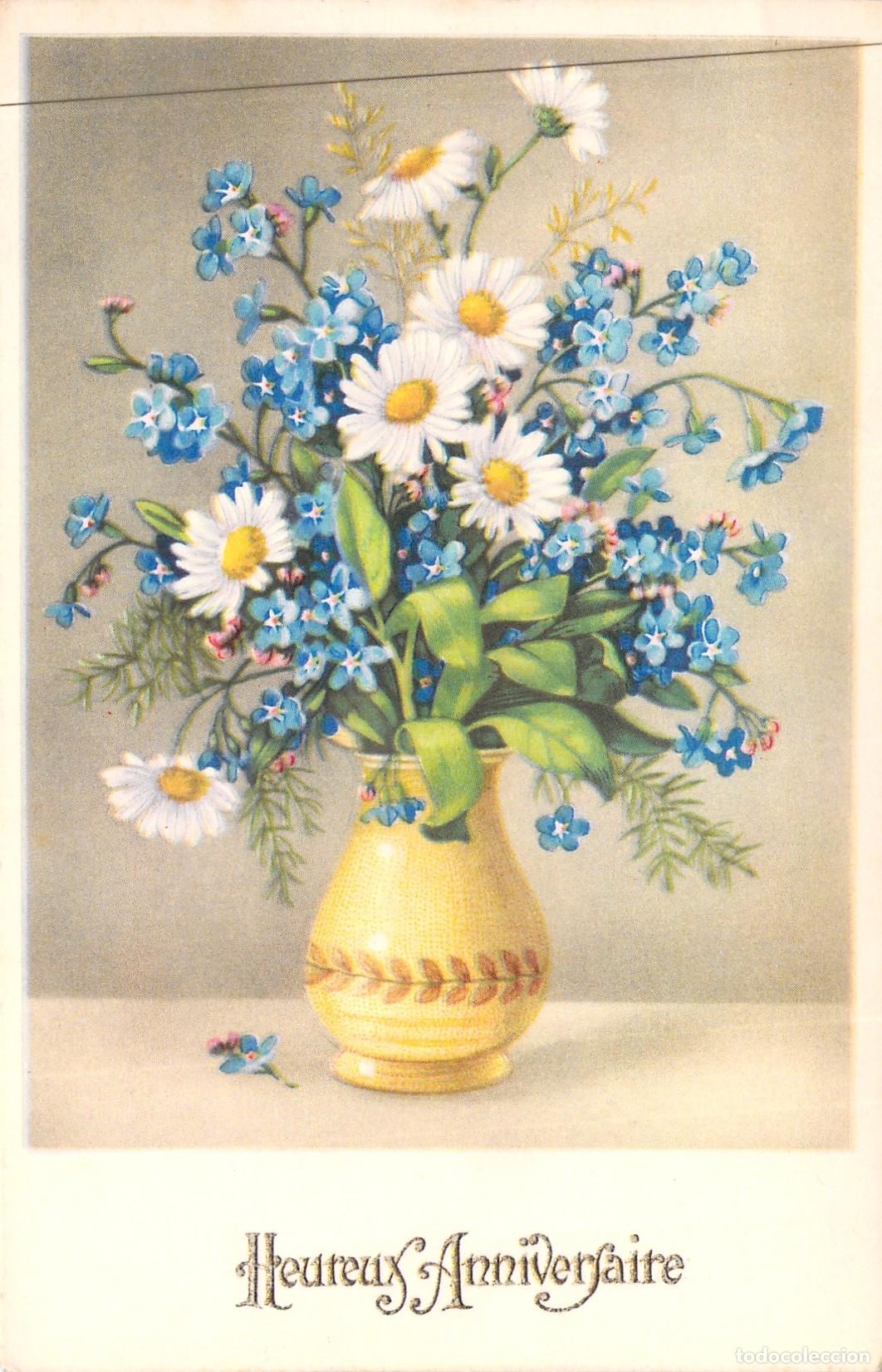 Postales: Postal de Cumplea&ntilde;os con Ramo de Flores y Margaritas