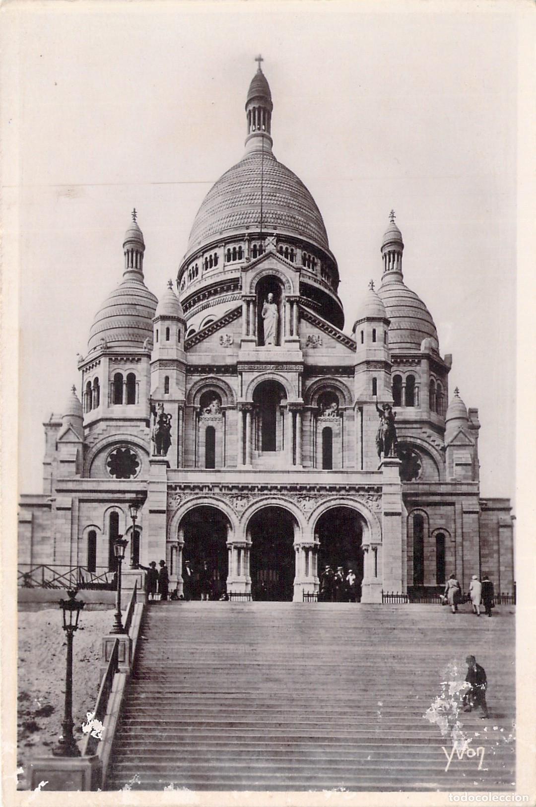Postales: Postal de la Bas&iacute;lica del Sagrado Coraz&oacute;n, Par&iacute;s, Francia