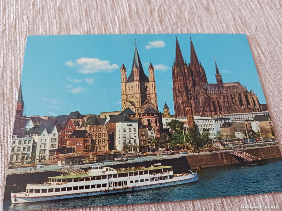 Postales: koln am rhein, ribera del rio con catedral e iglesia