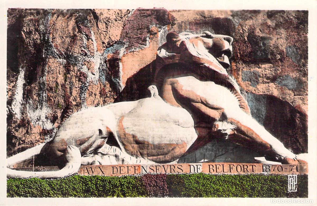 Postkarten: Postal del Monumento Le&oacute;n de Belfort en Francia