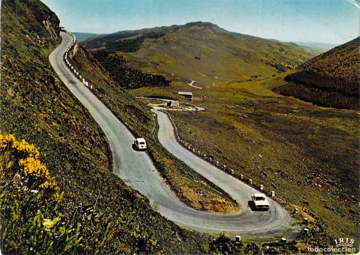 Cartes Postales: Postal de Cantal, Francia: Gran curva en el Col d'Eylac