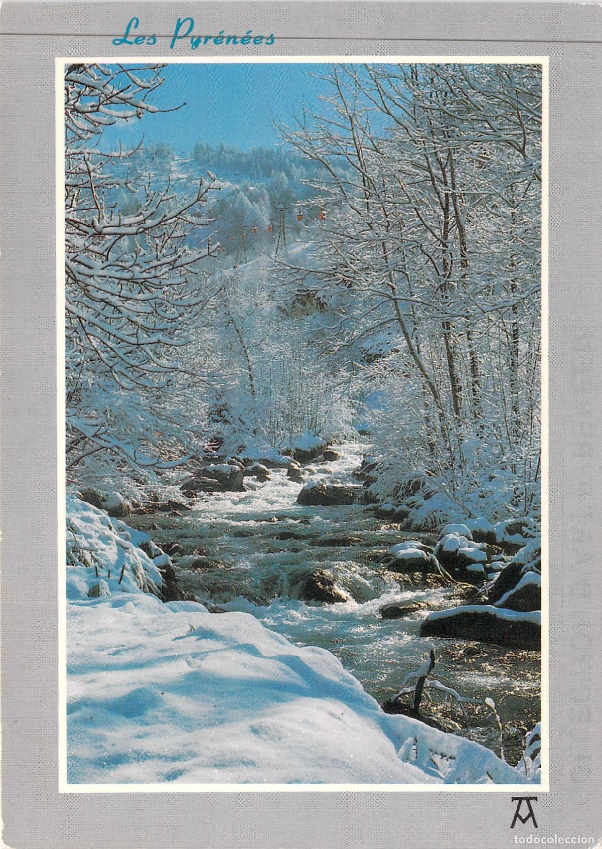 Postales: Tarjeta Postal Los Pirineos bajo la Nieve - Torrente en Invierno