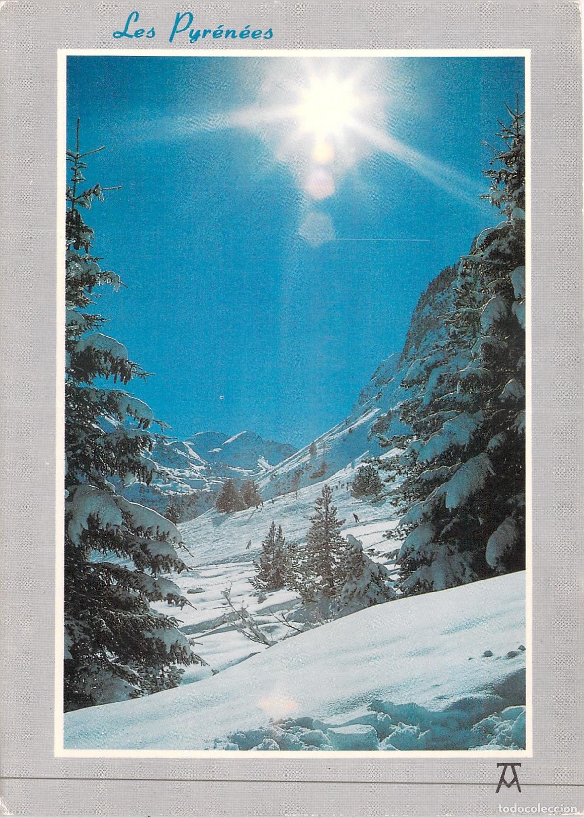 Postales: Postal de los Pirineos Franceses bajo la Nieve con Sol Radiante