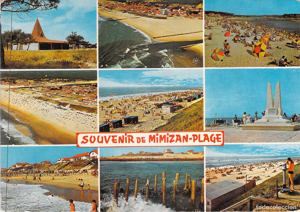 Postales: Postal Multi-vista Souvenir de Mimizan-Plage, Landes, Francia