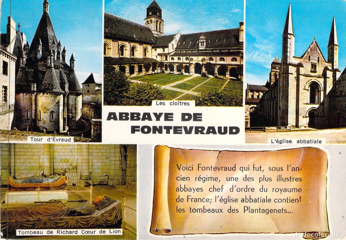 Postales: Postal Multivista de la Abad&iacute;a de Fontevraud, Francia