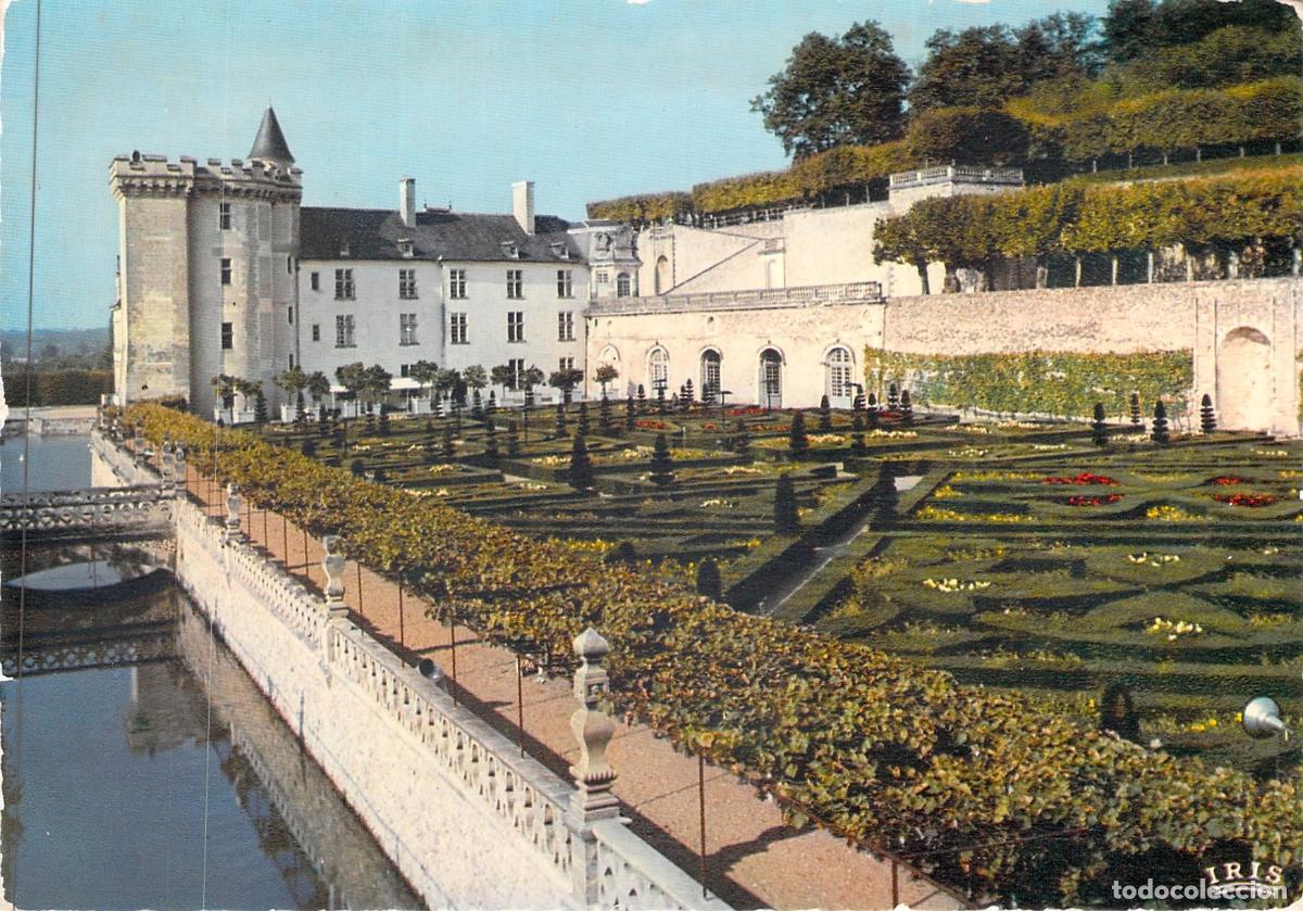 Postales: Postal del Castillo y los Jardines de Villandry, Francia