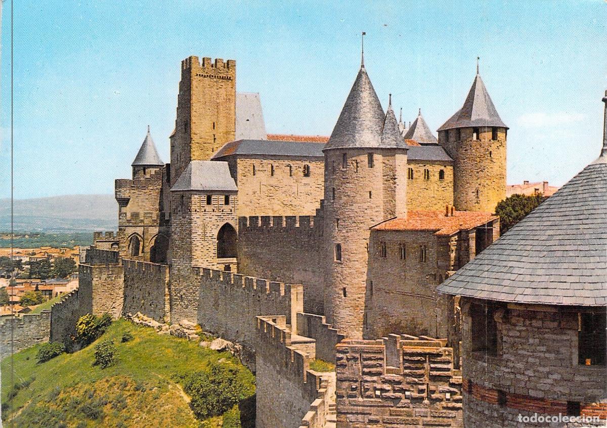 Postales: Postal de Carcassonne Francia Ch&acirc;teau Comtal y Tour Pinte