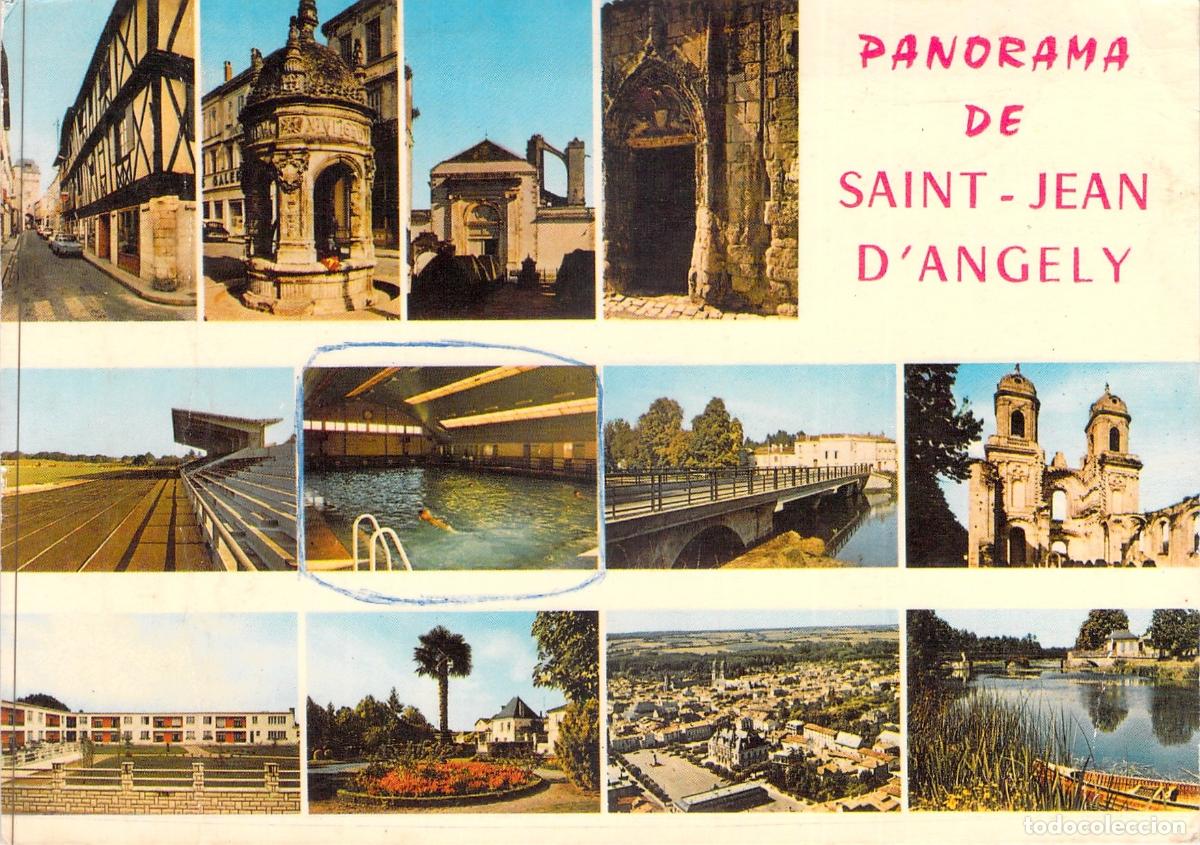 Postales: Postal Multivista de Saint-Jean-d'Ang&eacute;ly, Francia - Panorama Urbano