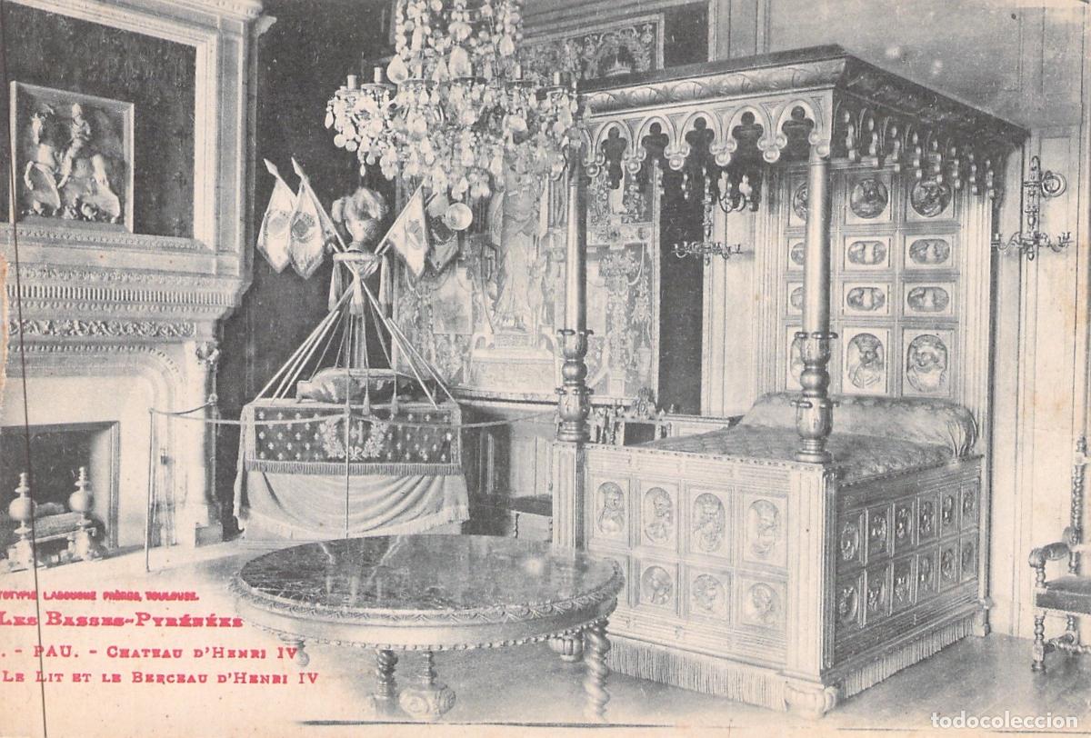 Cartes Postales: Postal del Castillo de Pau: Cama y Cuna de Enrique IV