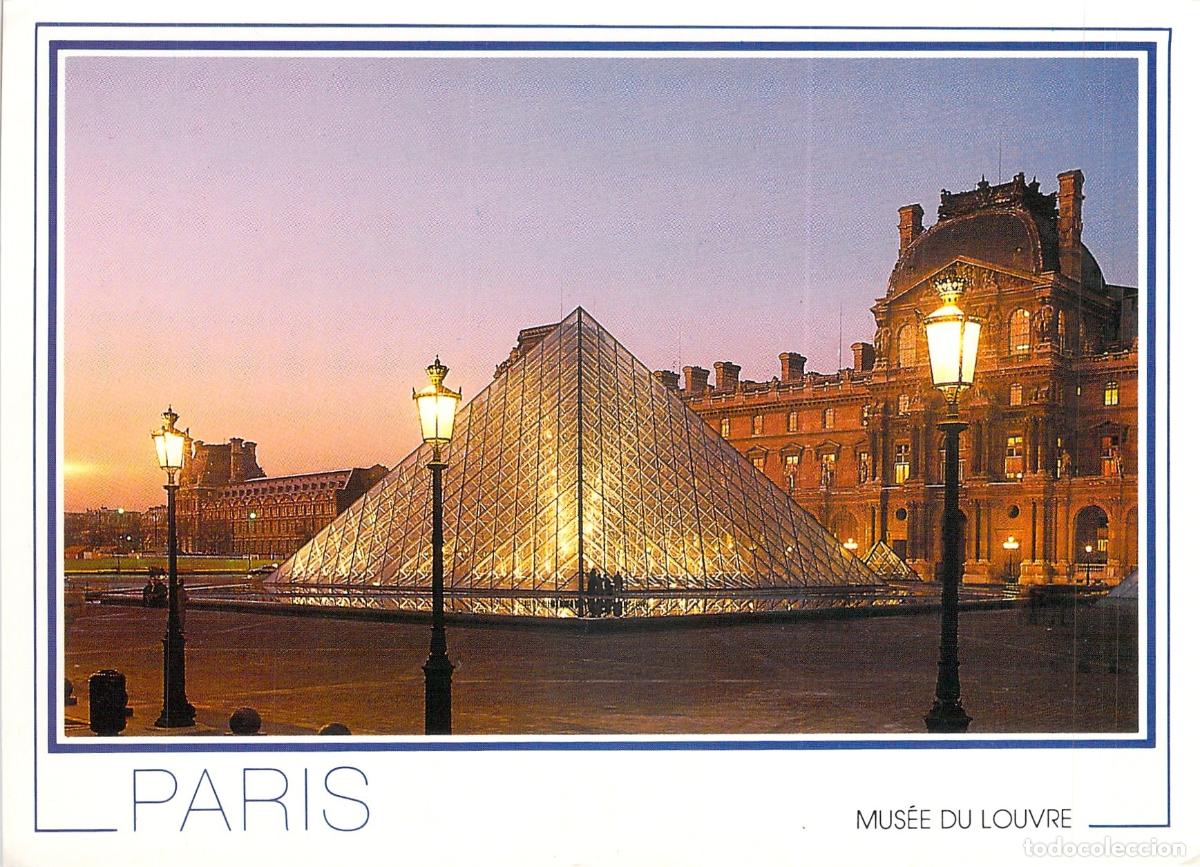 Postales: Postal de Par&iacute;s: Museo del Louvre y la Gran Pir&aacute;mide de I.M. Pei