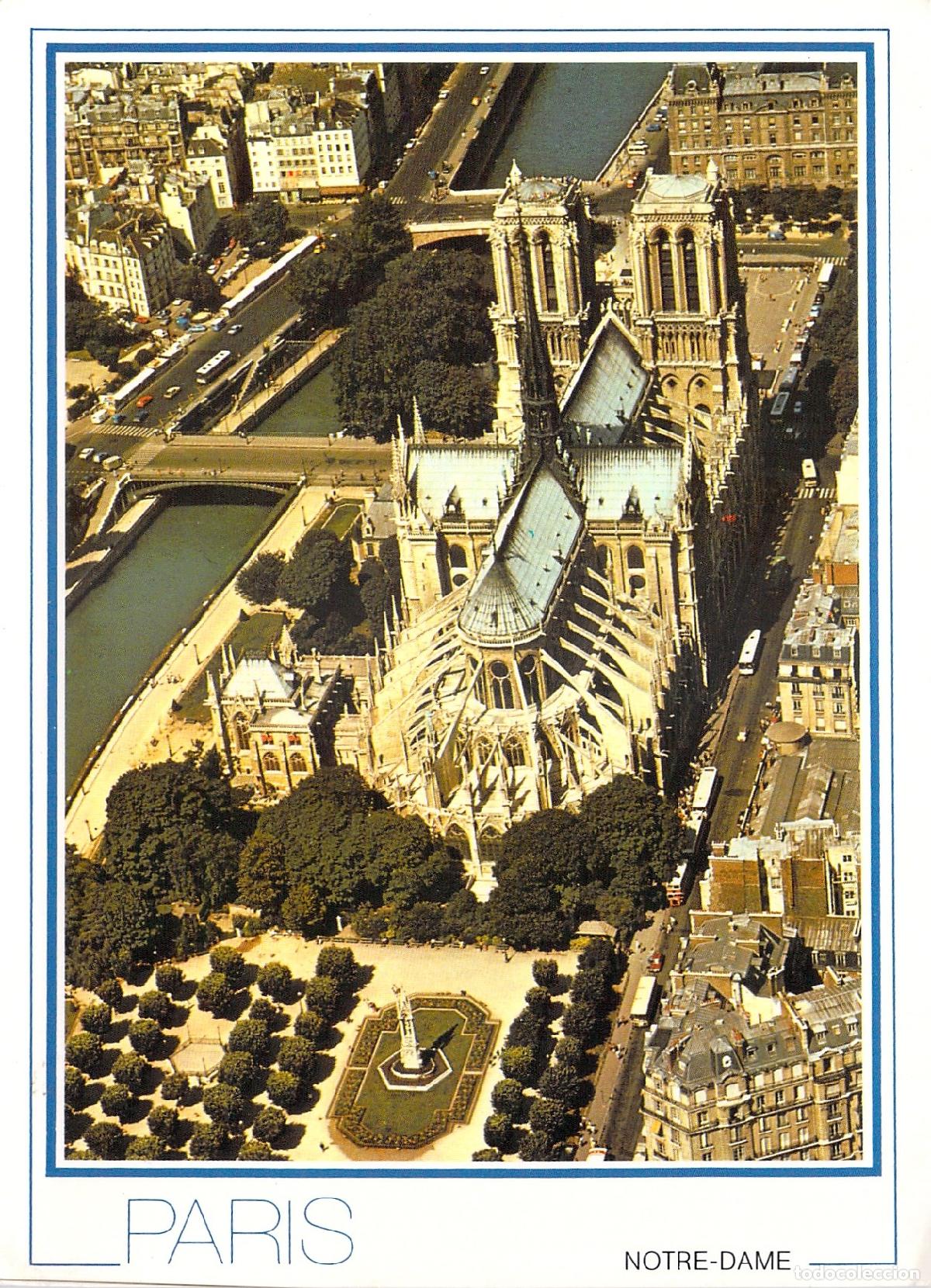 Postales: Postal de Par&iacute;s: Vista A&eacute;rea de la Catedral de Notre-Dame