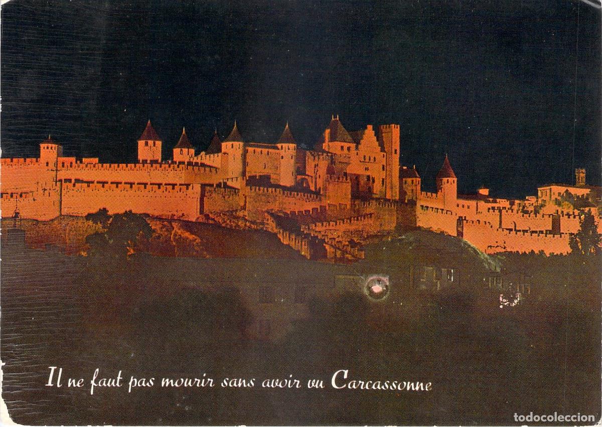 Postales: Postal Carcassonne Francia Embrasement de la Cit&eacute; Nocturna