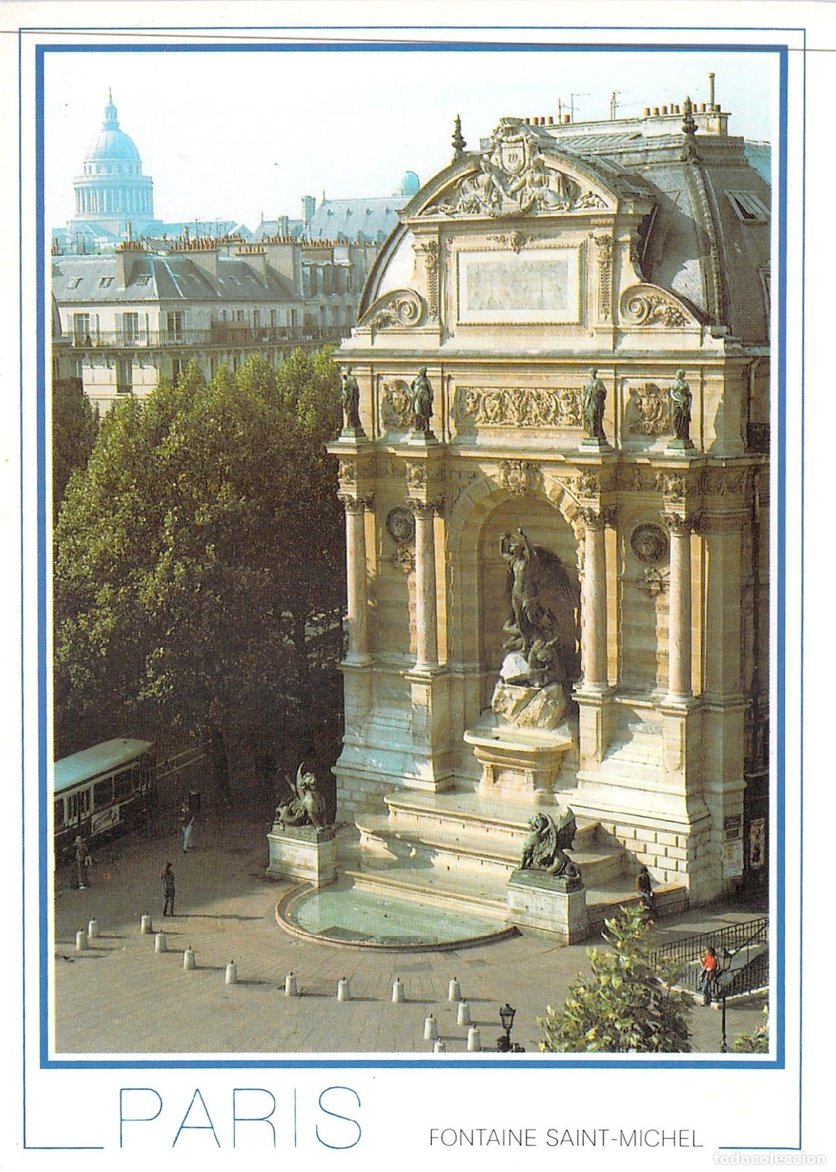 Postales: Postal de la Fuente de San Miguel y el Pante&oacute;n en Par&iacute;s