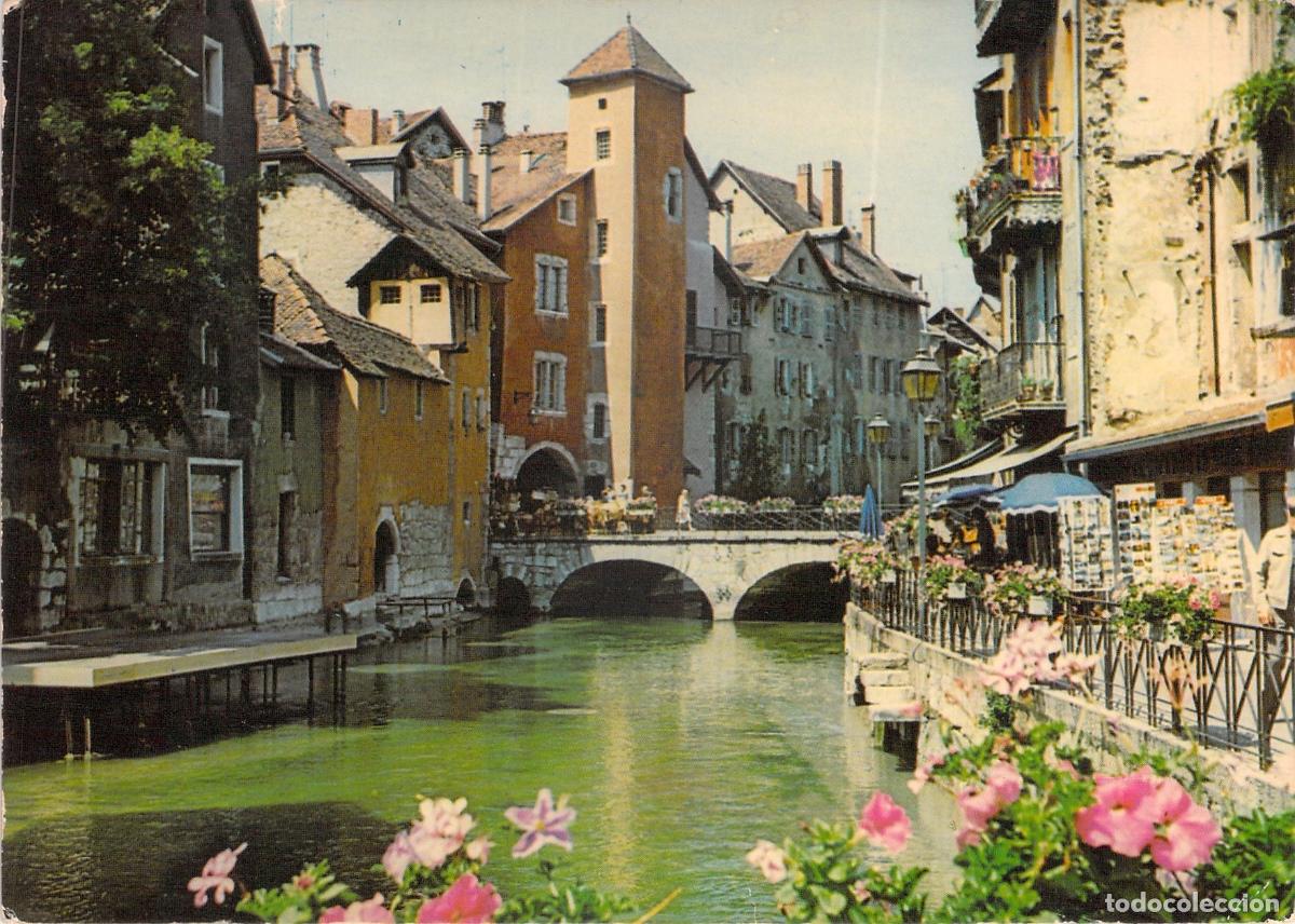 Postales: Postal de Annecy: El Canal del Thiou y el Puente Morens en Francia