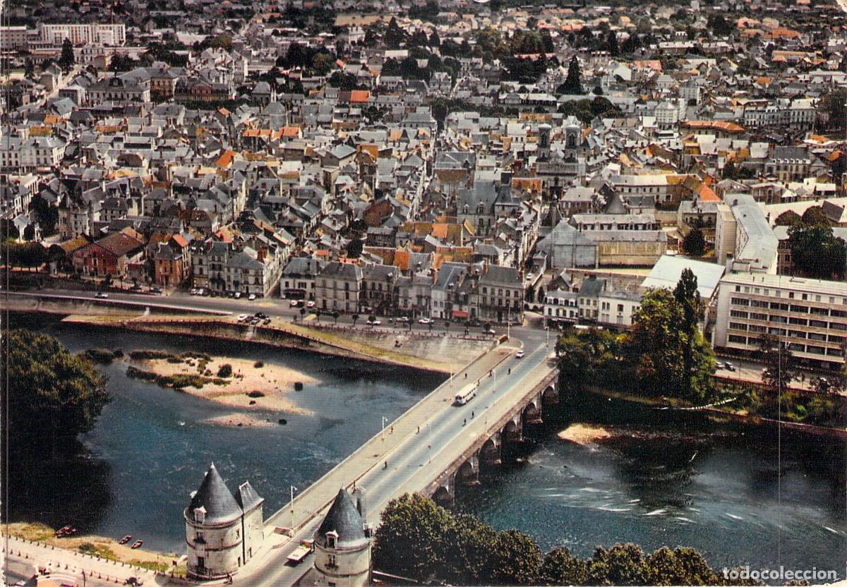 Postcards: Postal de Chatellerault, Francia - Vista A&eacute;rea y Pont Henri IV