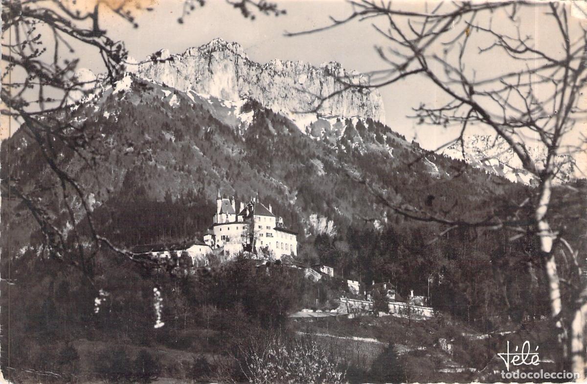 Postales: Postal del Castillo de Menthon y Dents de Lanfon, Alta Saboya