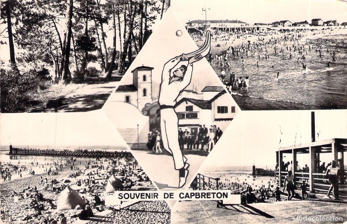 Postales: Postal Multivista de Capbreton con Ilustraci&oacute;n de Pelotari