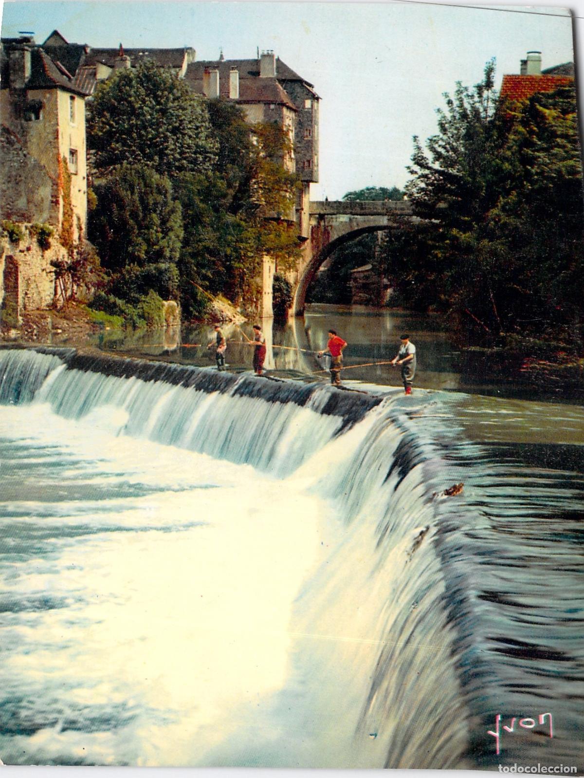 Postales: Postal Oloron-Sainte-Marie, El Gave d'Aspe y Pescadores