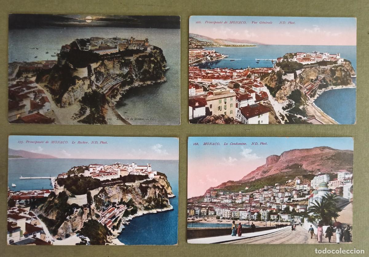 Postales: Lote de 4 Postales Antiguas Coloreadas de M&oacute;naco &ndash; Principios S. XX (ND Phot / LL)