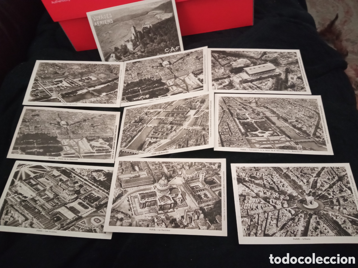 Postales: 10 antiguas postales fotogr&aacute;ficas, Vistas aereas de Par&iacute;s