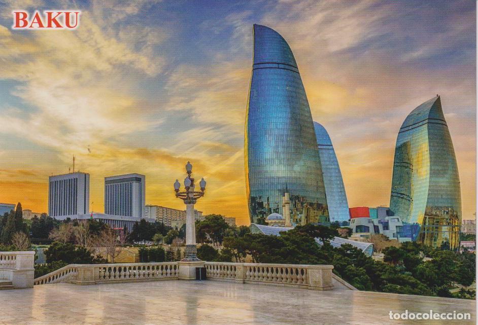 Postales: BAK&Uacute; (AZERBAIY&Aacute;N) VISTA TORRES DE FUEGO DESDE NAGORNY &ndash; EDITOR SOHBET MAMMADOV &ndash; S/C