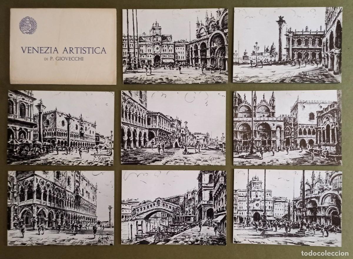 Postales: Carpeta Completa de 8 Postales Dibujos de Venecia - Venezia Artistica di P. Giovecchi (A&ntilde;os 60)