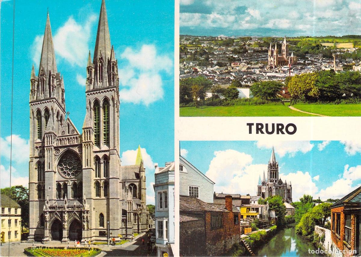 Postales: Postal Multivista de Truro y su Catedral, Cornualles