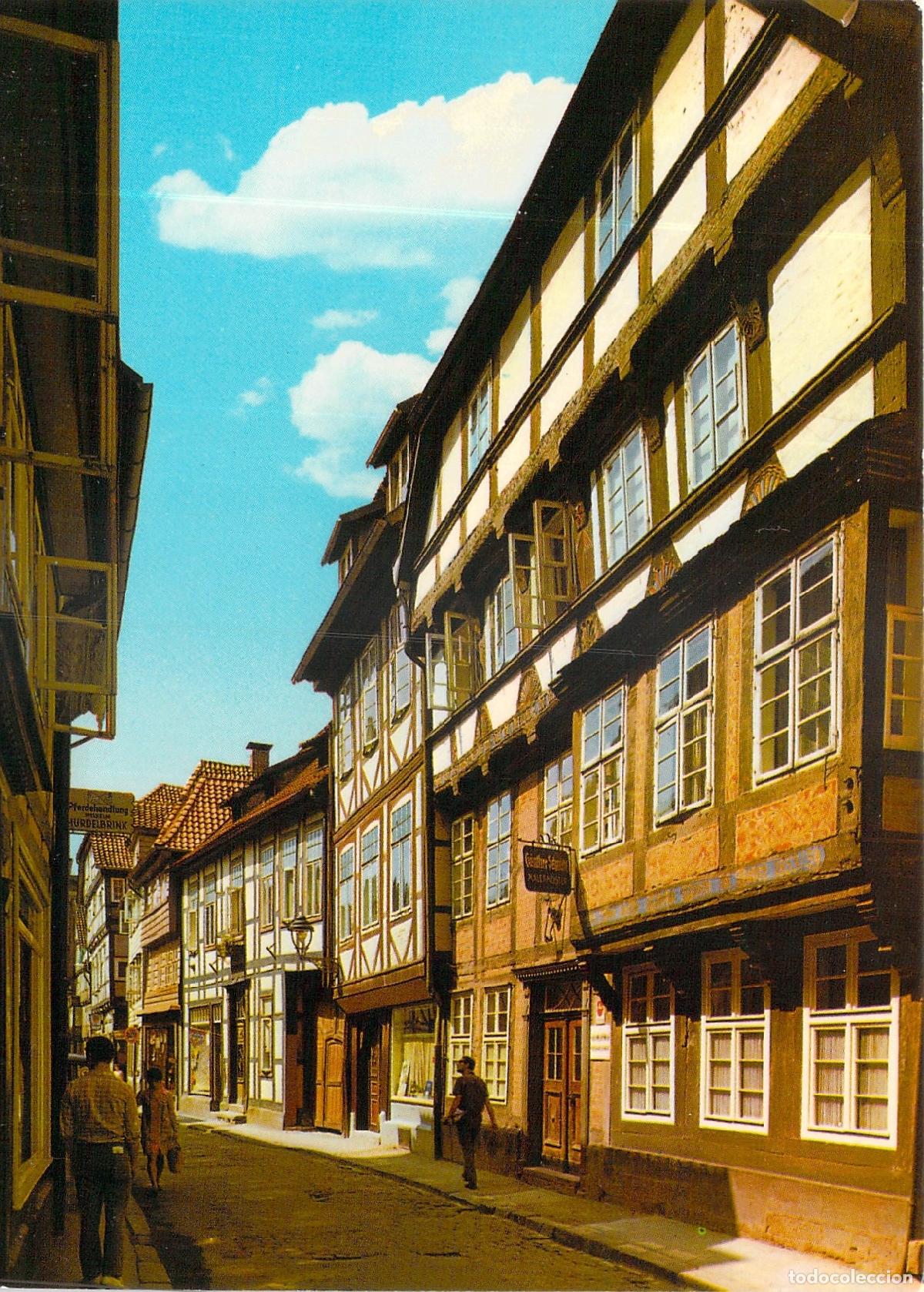 Postales: Postal de Hameln: Calle Fischpfortenstra&szlig;e y Arquitectura Alemana