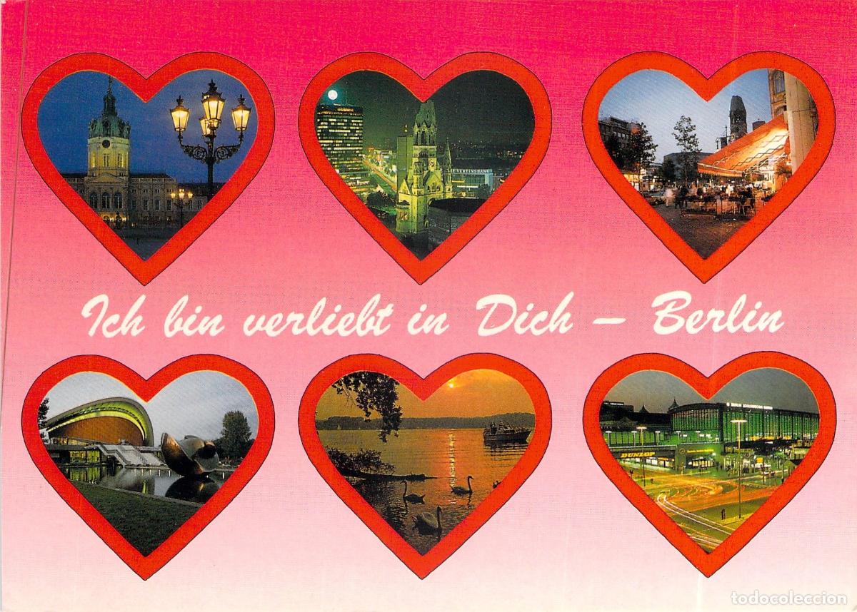 Postales: Postal de Berl&iacute;n con Vistas de Corazones y Mensaje de Amor