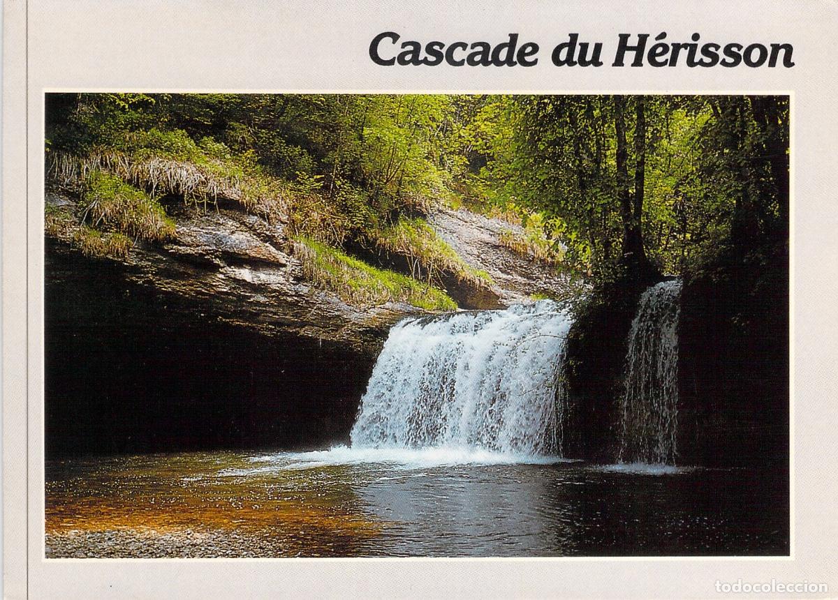 Postales: Postal Cascada del H&eacute;risson Le Gour Bleu Jura Francia